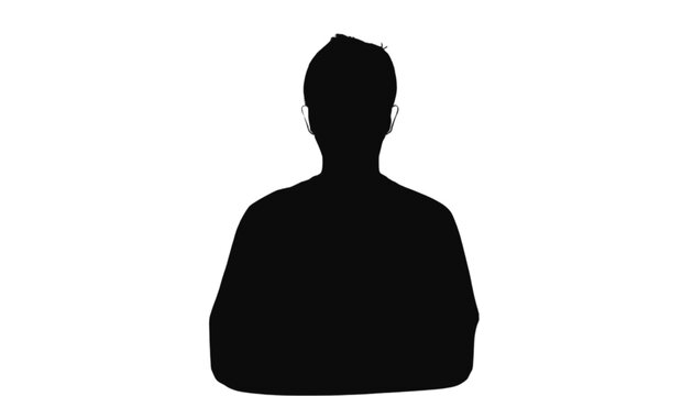 Man stands in a centered position to show a basic human silhouette figure suitable for professional corporate identity projects and diverse digital user interface design requirements.