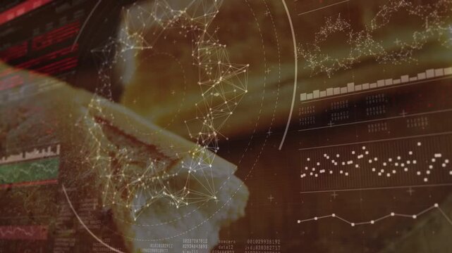 Vertical video: Panning cam revealing torn bread left on board, showing bowl, HUD data for analysis