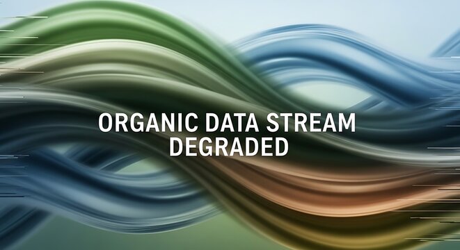 Organic data stream degraded abstract flow with futuristic background analysis.