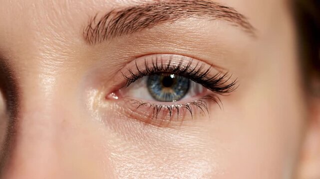 Close Up Eye Lashes in Soft Lighting with Delicate Shimmering Glow