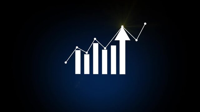 Glowing Business growth success graph chart strategy management development target concept.4k motion graphics video