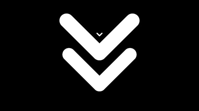 Modern white arrow icon on black background for navigation and direction