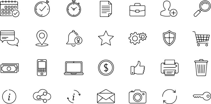 Collection of web and media icons.
