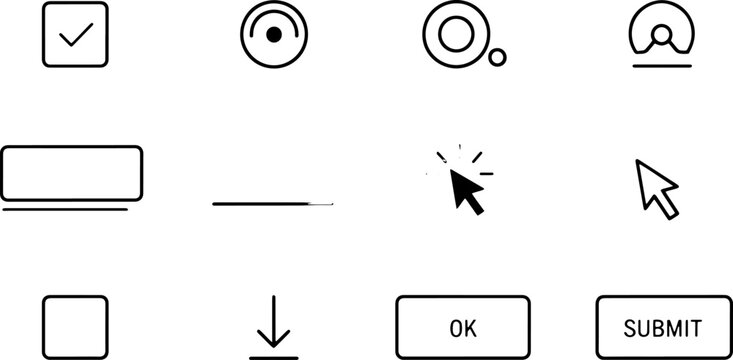 Computer mouse cursor clicking button icon.