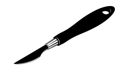 Fototapeta premium A sharp scalpel tool displayed in a striking black silhouette