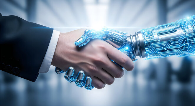 Human hand vs robot hand handshake ai collaboration and the future of work