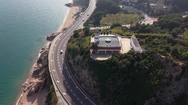 Faro de Calella en la Costa del Maresme de Catalunya