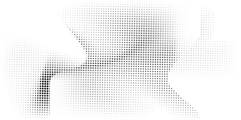 Fototapeta premium Black and white halftone dots pattern. abstract vector background