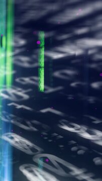 Vertical video: Pulse starting text sweeping diagonal ripple blurring green bar pulsing for tech