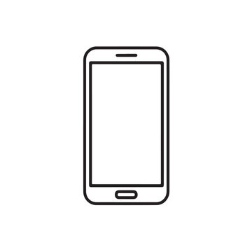 Minimalist Smartphone Line Icon for Mobile App UI Design