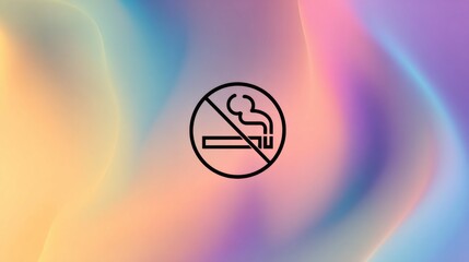 Fototapeta premium Soft Gradient Background Featuring No Smoking Icon in Artistic Style