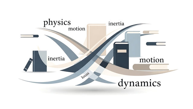 Minimal inertia motion physics dynamics diagram isolated on a transparent background