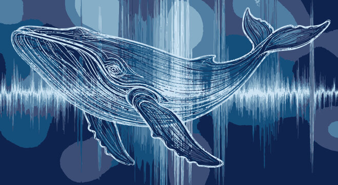 Humpback Whale Song Underwater Illustration