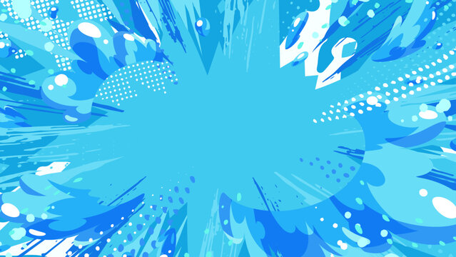 水が弾けるポップな背景イラスト_16:9