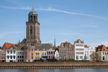Fototapeta premium Skyline of Deventer with Lebuinus Church tower in Netherlands