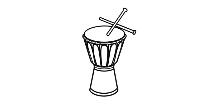 djembe drum illustration, african percussion instrument, traditional hand drum, west african music, tribal rhythm instrument, wooden folk drum, cultural music graphic, ethnic percussion design, hand p