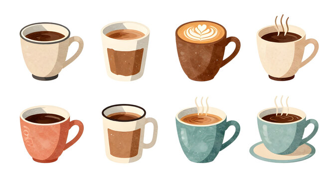 modern coffee cup illustration, stylish hot beverage design, clean espresso mug, contemporary cafe graphic, minimalist coffee artwork, trendy latte cup, sleek morning drink, professional coffee design