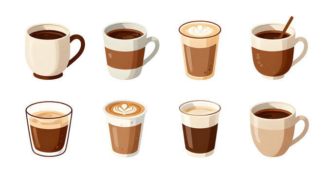 modern coffee cup illustration, stylish hot beverage design, clean espresso mug, contemporary cafe graphic, minimalist coffee artwork, trendy latte cup, sleek morning drink, professional coffee design