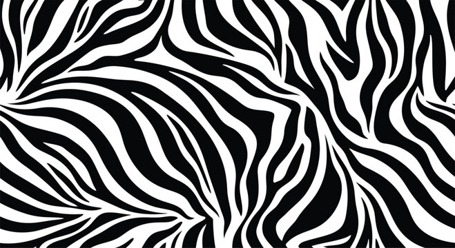 Abstract black and white zebra pattern for graphic design and fashion backgrounds