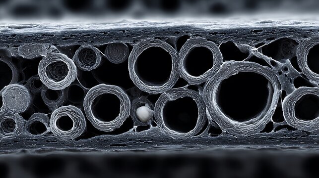Close-up of carbon fiber tubes.