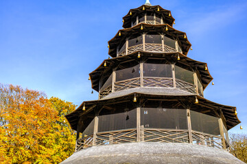 Fototapeta premium famous chinese belltower in munich - bavaria