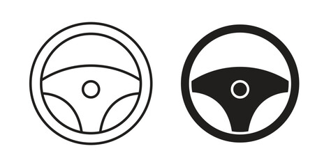 Obraz premium Steering wheel icon vector pictogram pack. icon vector template