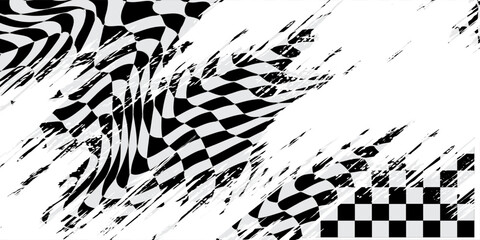 Fototapeta premium Checkered flag wave on white background design for sport race championship vector illustration.