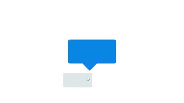 Animated Chat Message Bubble on White Background - Text Messaging Communication 4K