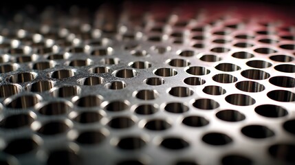 Fototapeta premium Close-up of metal perforated sheet.