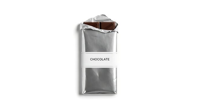 Elegant silver pouch with a brown label and the word 'encolate' printed on it