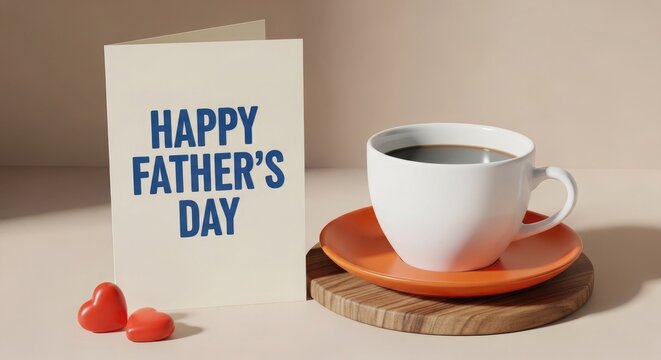 Happy father's day card with coffee celebrating dad's special day