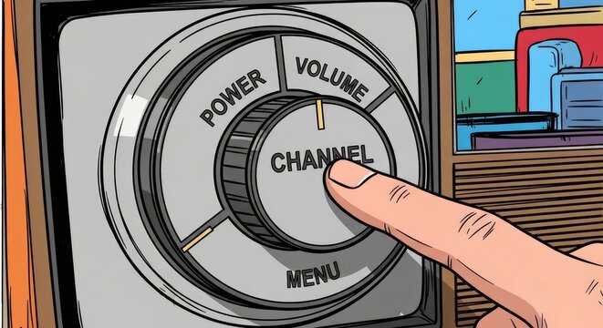 Vintage Television Control Knob Operation.