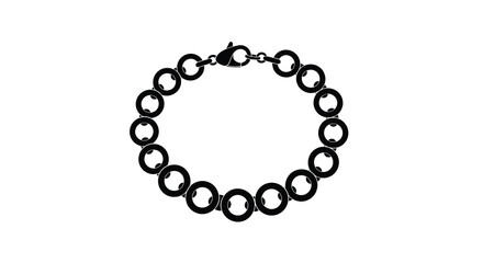 Obraz premium A black and white illustration of a simple circular link bracelet