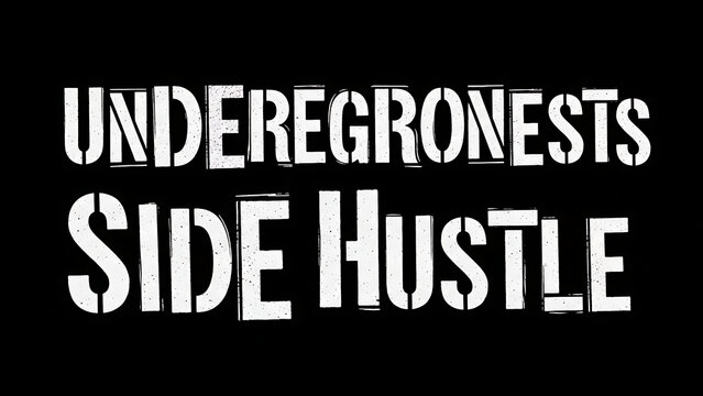Bold typography side hustle text isolated on a transparent background
