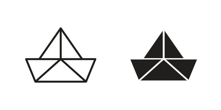 Paper boat icon for ui app design and web designs