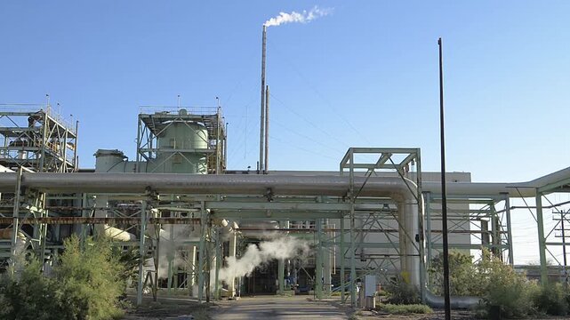 Tuberias de entrada de vapor principal de una de las plantas geotermicas generadoras de energia electrica mas grandes y viejas del mundo aun en servico.