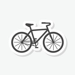 Fototapeta premium Bicycle icon sticker isolated on gray background
