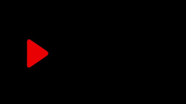 Abstract red play button animation on black background, minimalist digital media symbol for user interface