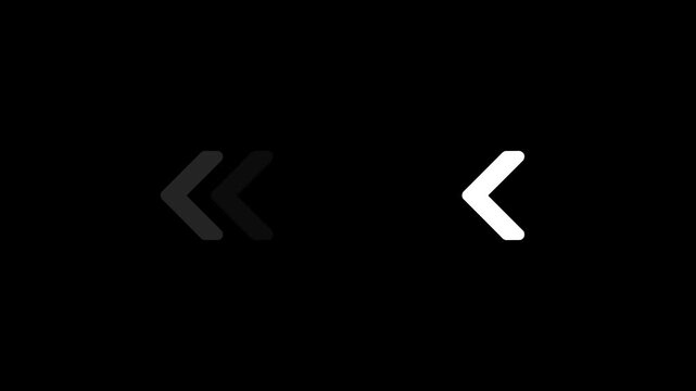 Minimalist animated left arrow pulsing ui navigation for digital interfaces and web