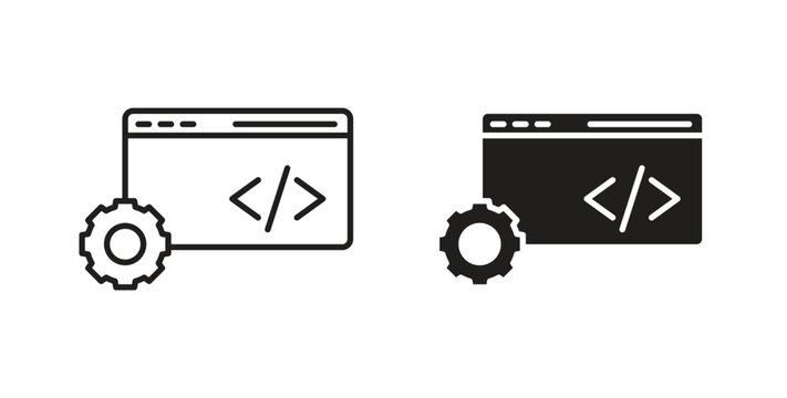 Web development icon symbol vector illustration. vector flat clipart object eps10