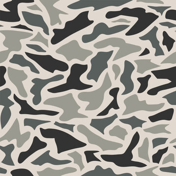 Slate Grey and Charcoal Old School Camouflage Duck Camo Hunting Camouflage Marsh Camo