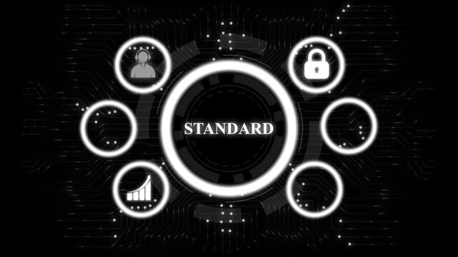 Futuristic digital interface with glowing circles and circuit board patterns , Futuristic digital interface with glowing circuit circles, Modern data transfer and global network concept.