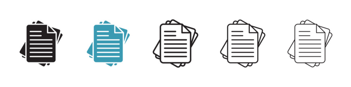 Document papers pile vector icon logo or illustration