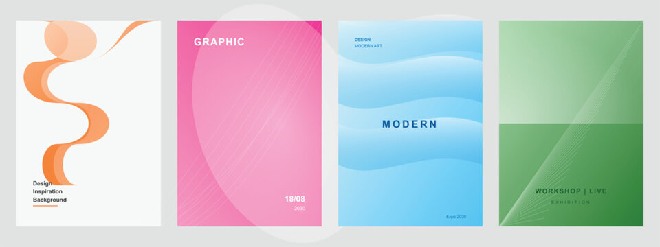 Vector abstract cover design template background set flyer poster banner presentation website app UI branding