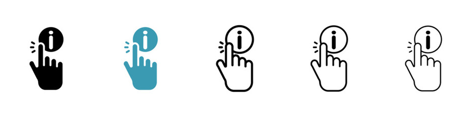 Obraz premium Hand with information vector icon logo or illustration