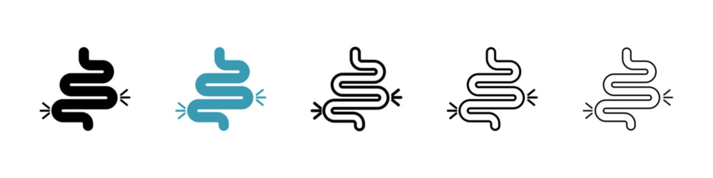 Gut constipation vector icon logo or illustration