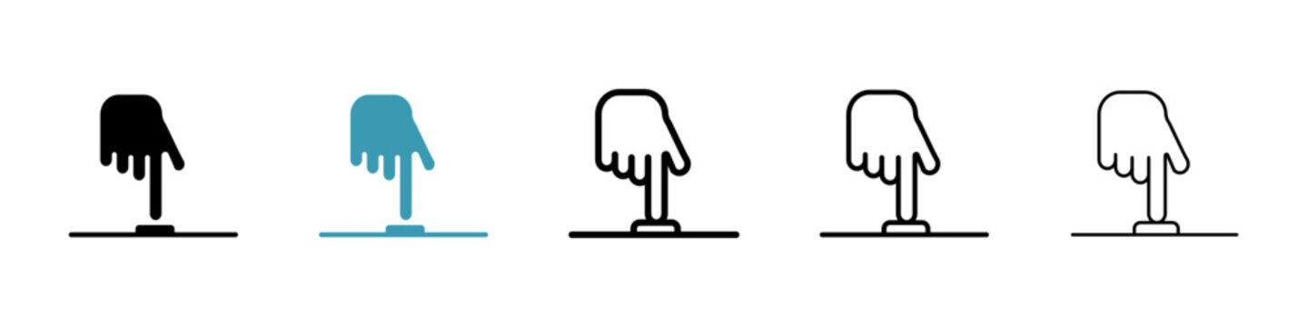 Hand push button vector icon logo or illustration