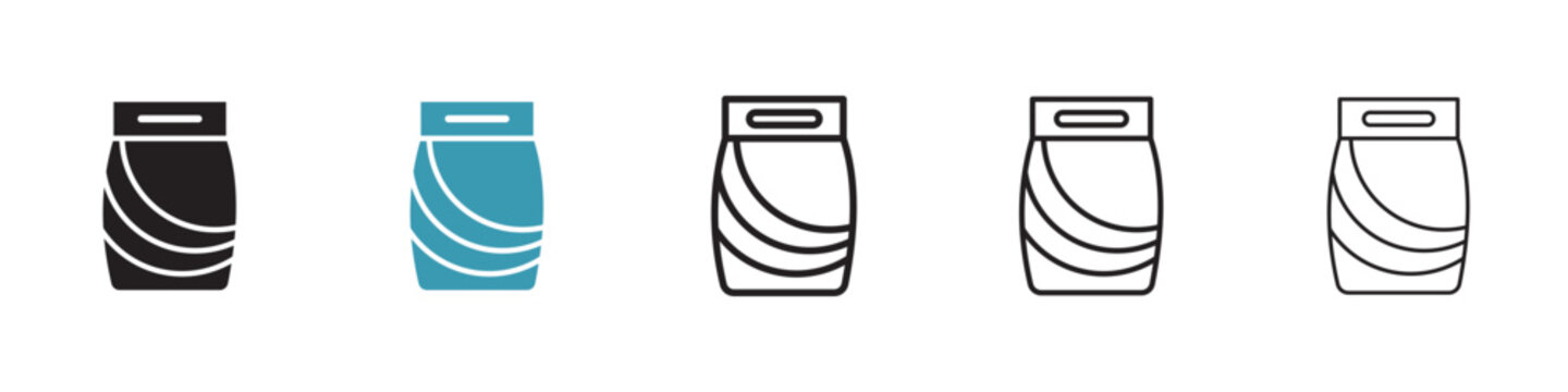 Laundry detergent pack vector icon logo or illustration