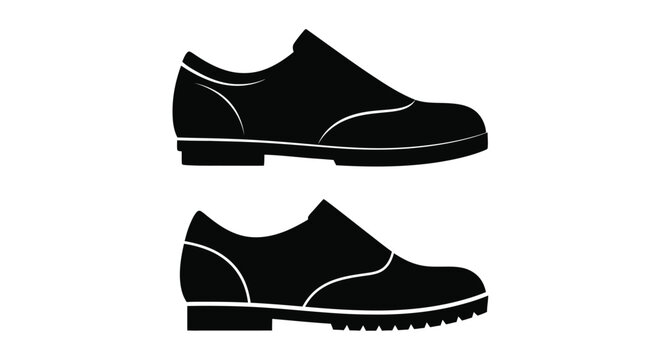 Black loafer shoes displayed in a striking minimalist silhouette