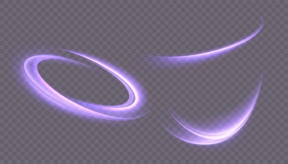 Vector magic trail effect with soft violet glow for overlays, fantasy graphics and motion design. © Valeriia